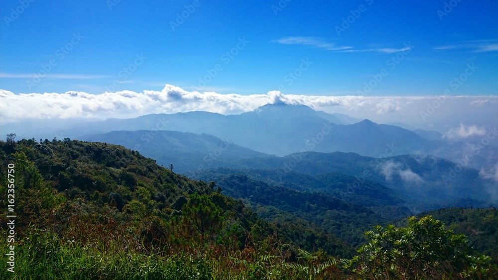 Beautiful mountains landscape and sky with clouds for background. Beautiful mountains landscape and sky with clouds for background.