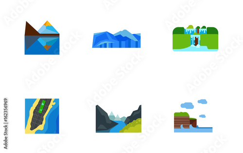 Natural interests icon set