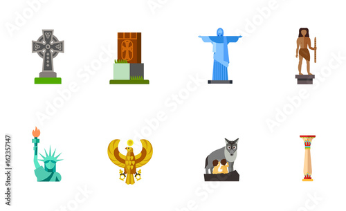Statues icon set