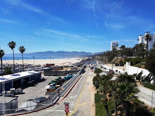 Street along Santa Monica beach in Los Angeles