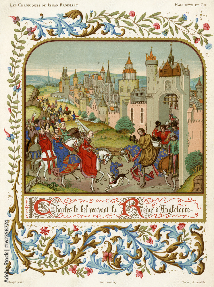 Naklejka premium Queen Isabella Flees. Date: 1325