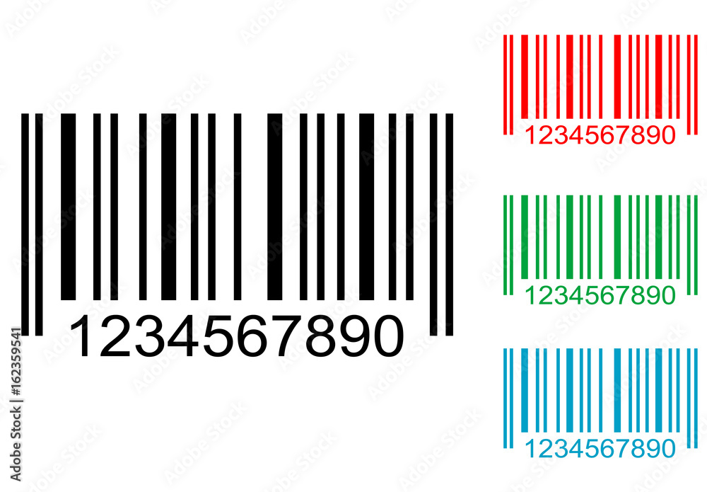 Icono plano codigo de barras varios colores Icono plano codigo de barras varios colores