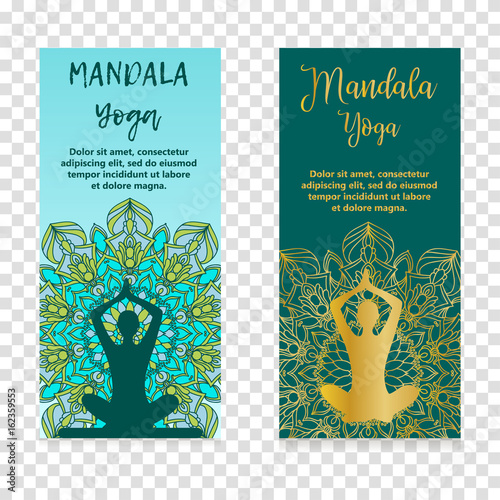Vector yoga illustration. Template of poster for International Yoga Day. Flyer for 21 june, Yoga day