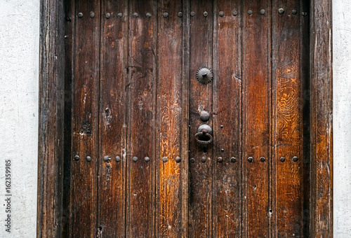 Old entrance wooden door