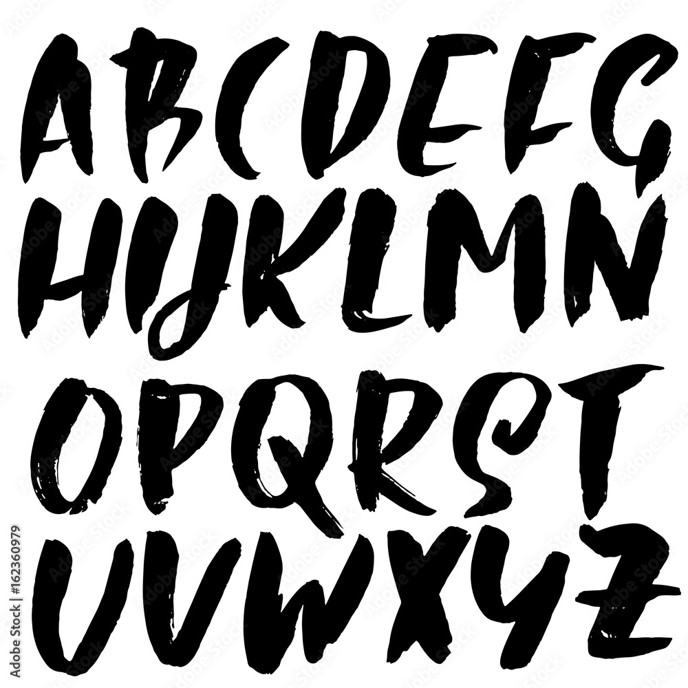 Hand drawn elegant calligraphy font. Modern brush lettering. Grunge style alphabet. Vector illustration. Hand drawn elegant calligraphy font. Modern brush lettering. Grunge style alphabet. Vector illustration.