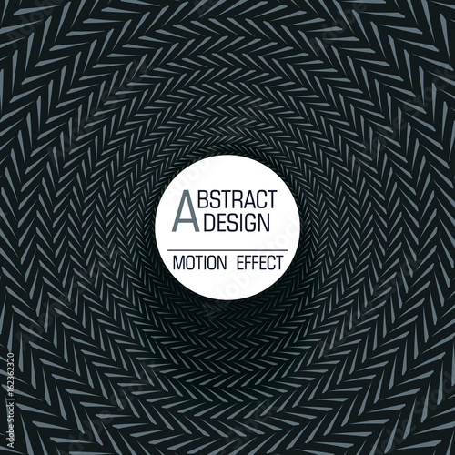 Simple Abstract Structure. Rings from pointed line. Geometric Pattern with Motion Effect. Minimal Vector Design