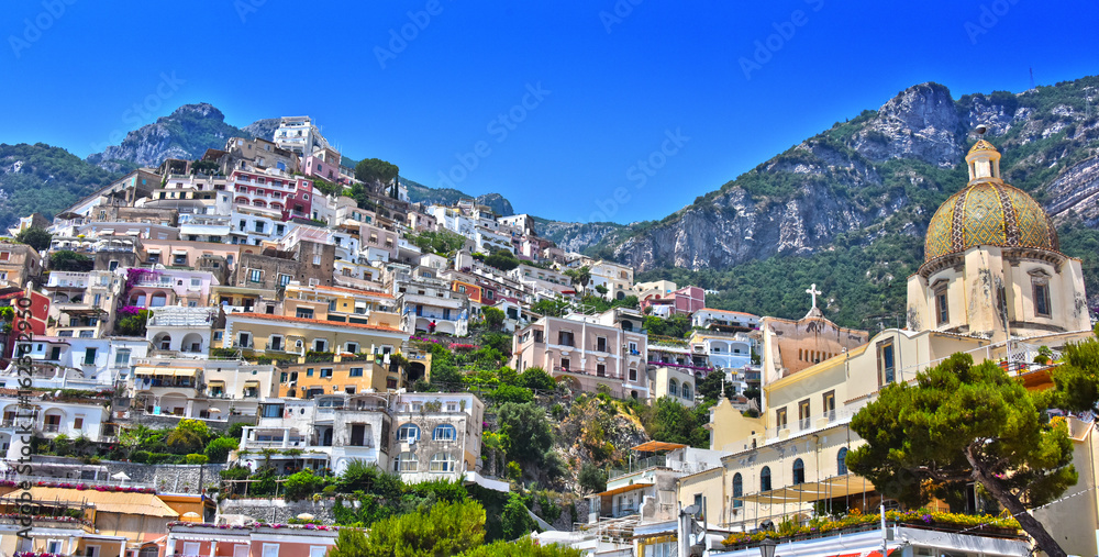 City of Positano on Amalfi coast, Italy