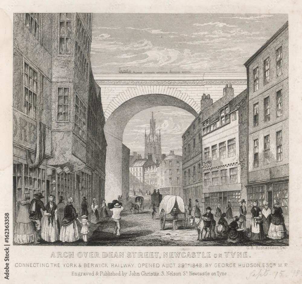 Railway Arch Newcastle. Date: 1848