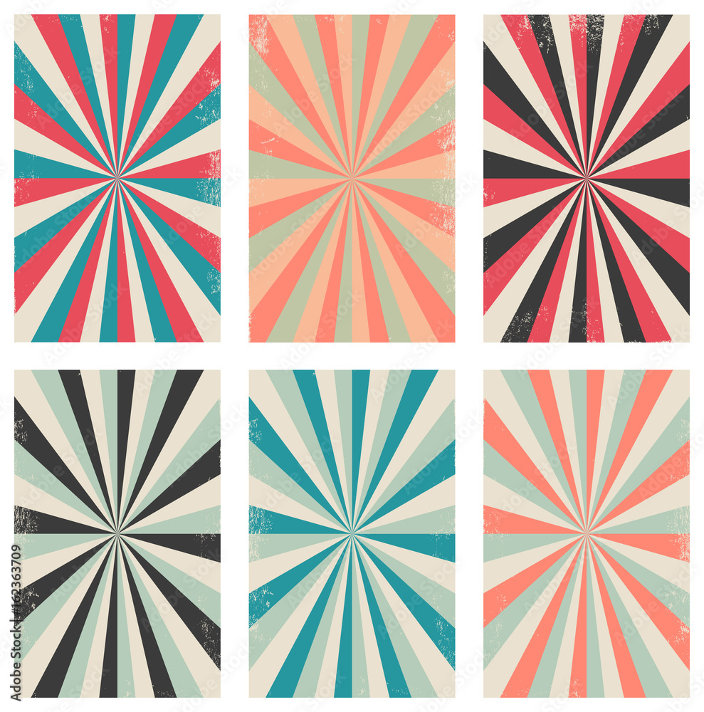 Fototapeta premium Vector set of grunge old paper textures