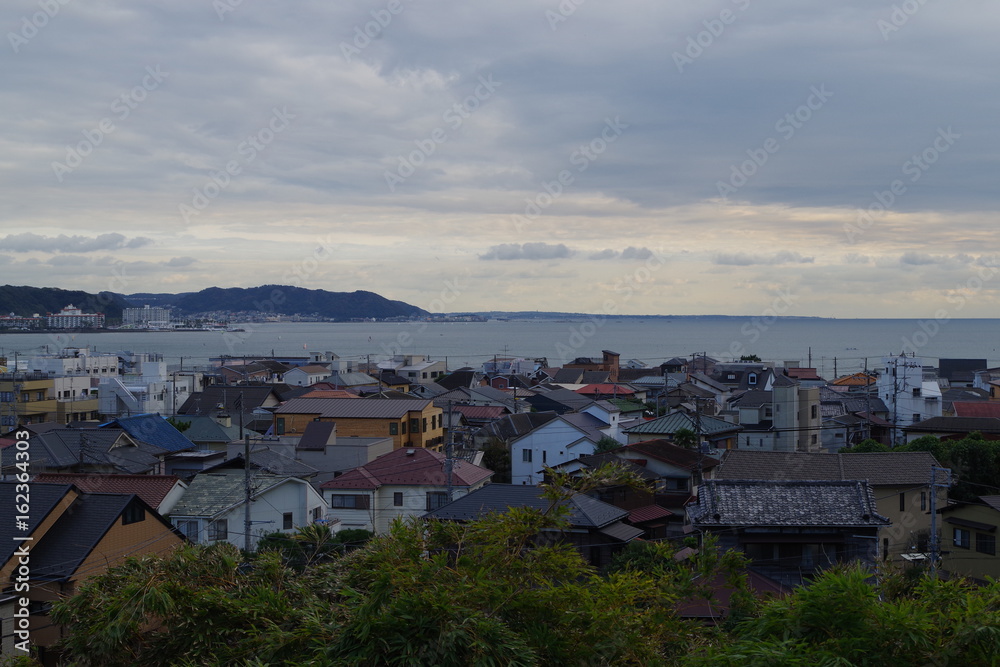 cityscape of seaside town in Japan