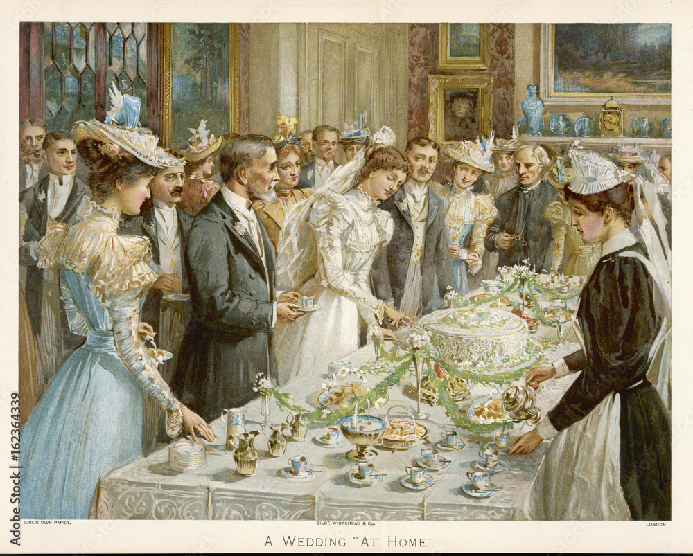 Cutting Wedding Cake. Date: 1897