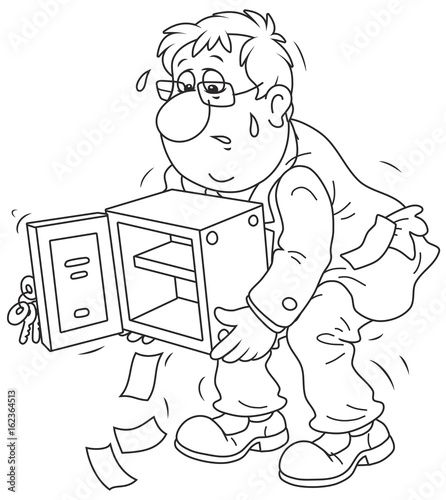Businessman with an empty safe