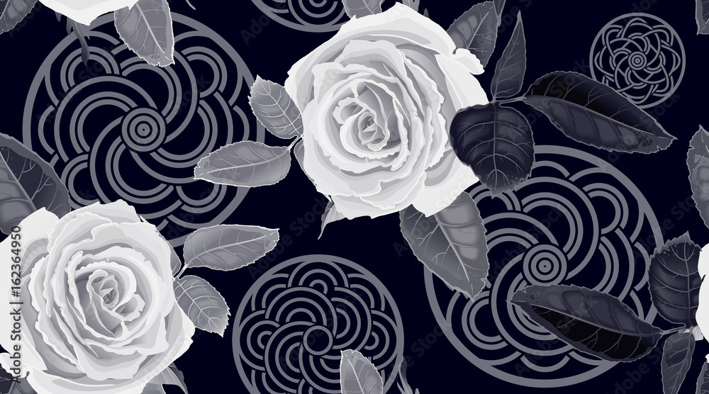 Seamless pattern with flowers roses.