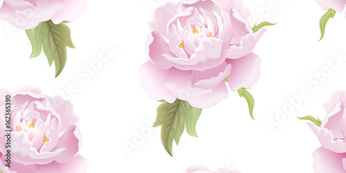 Seamless floral pattern with peony.
