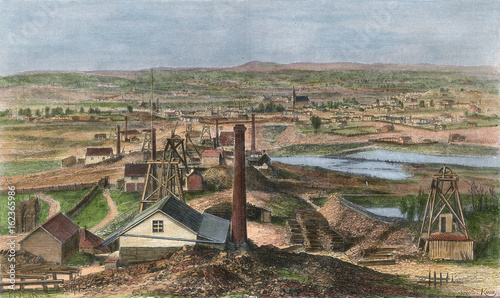 Gold mines at Sandhurst  Victoria  Australia. Date: 1882 photo