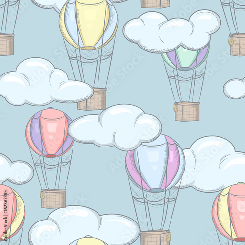 Tapety Wzór z balonów i chmur