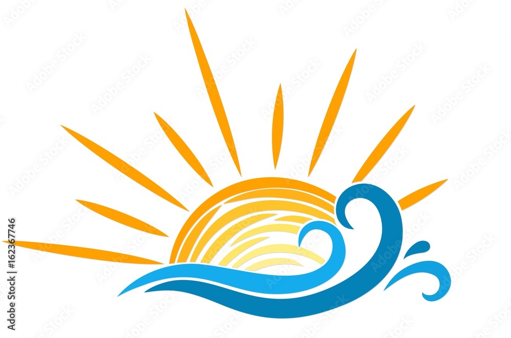 Obraz premium Logo sun and sea.