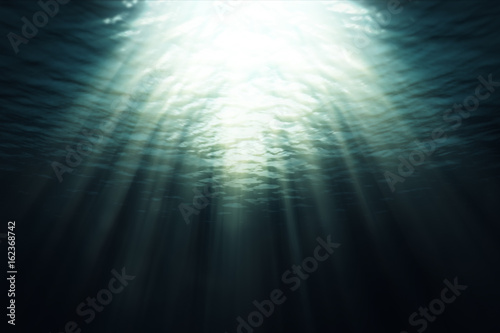 An underwater scene animated with fractal waves and light rays