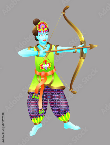 god of krishna shoots from a bow