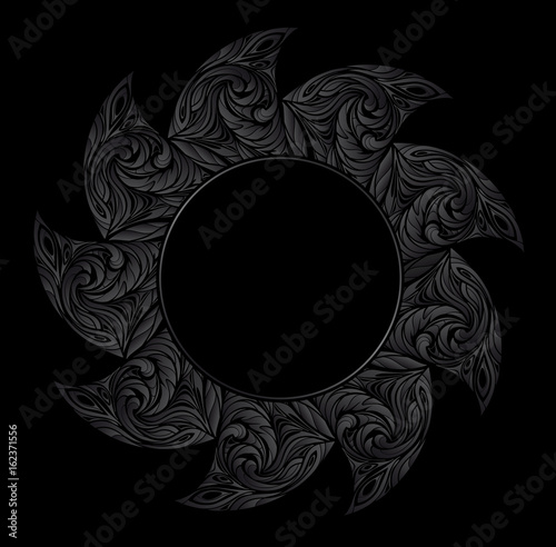 Abstract ornament in the shape of a circle.