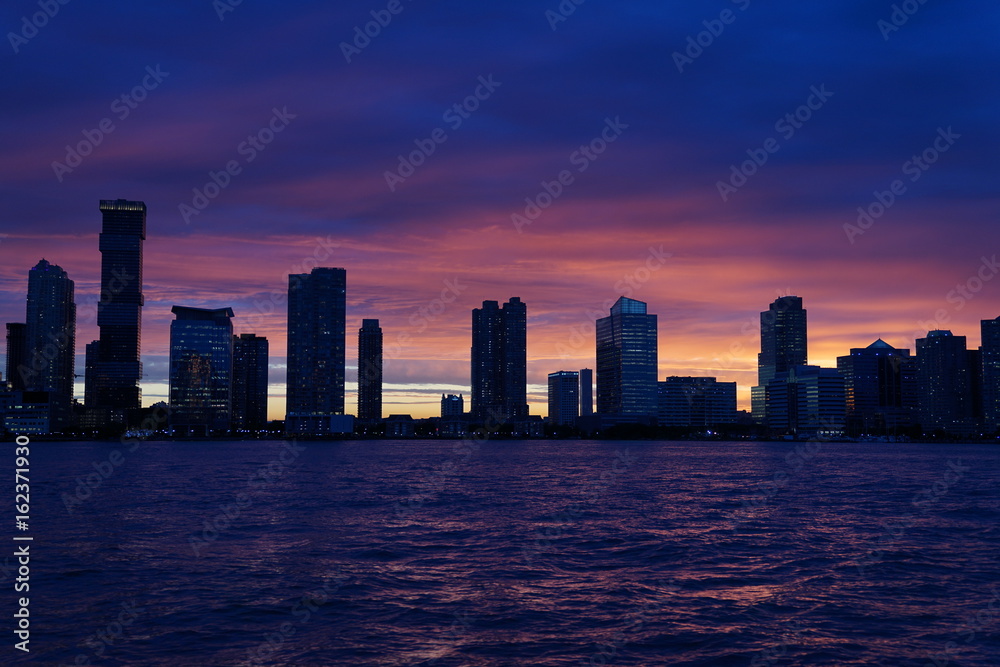 Sunset on Jersey City skyline