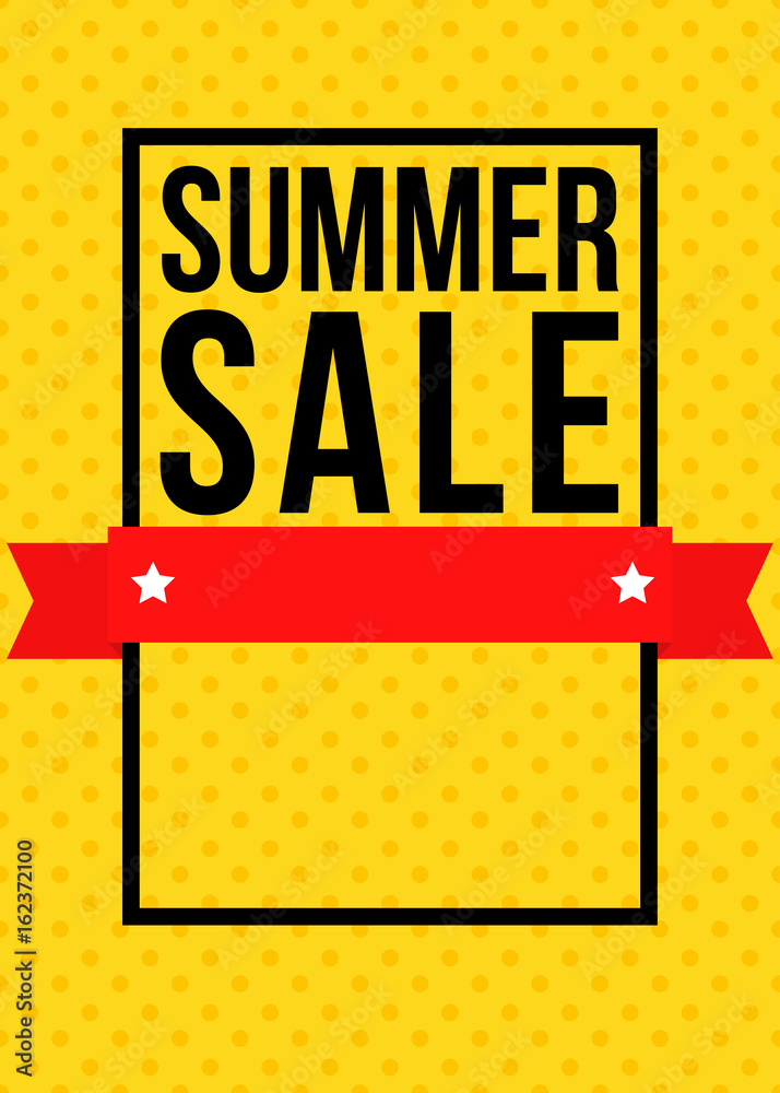 Summer sale yellow flyer or poster template
