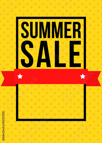 Summer sale yellow flyer or poster template