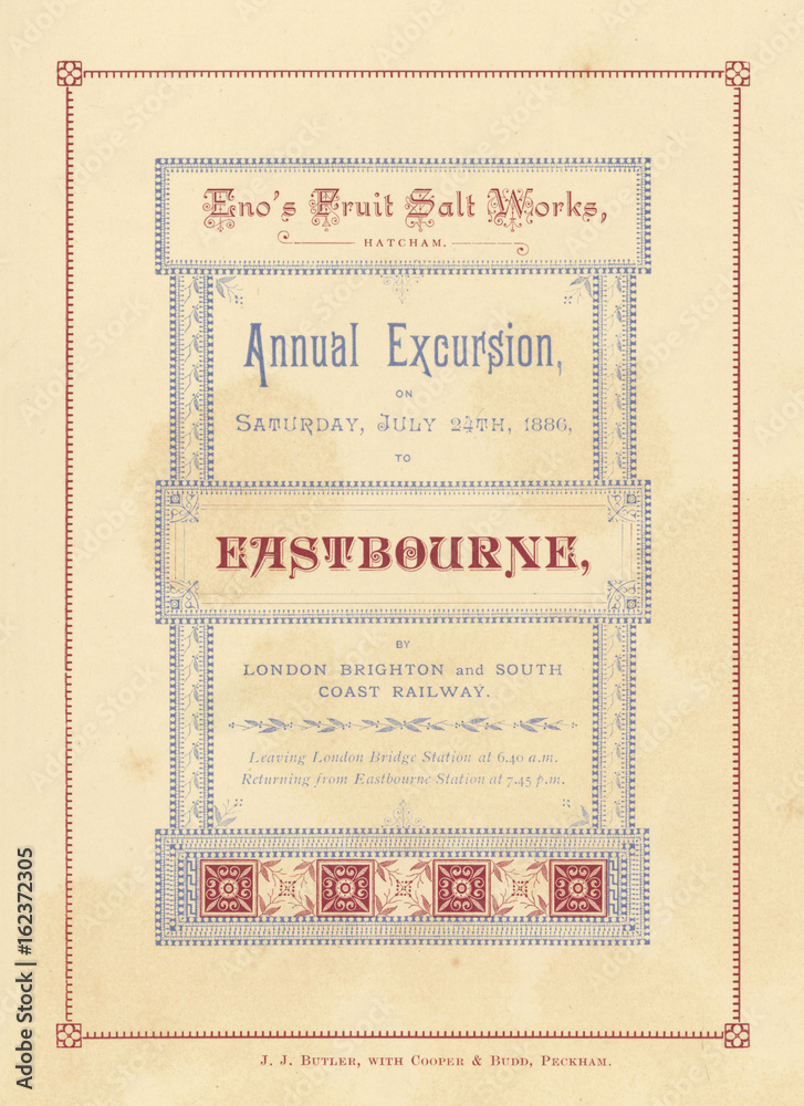 Staff Outing Eastbourne. Date: 24 July 1886