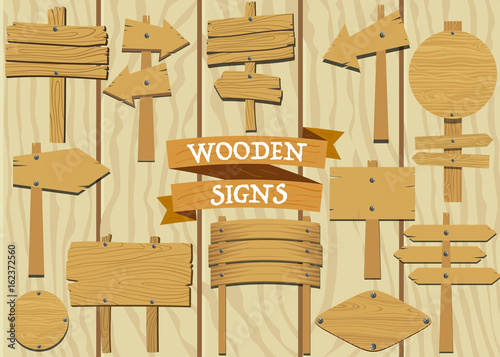 Collection of Wooden Signs in different styles 