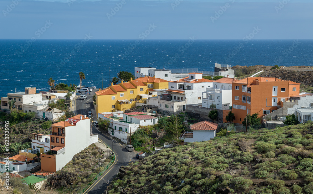 Canarian village and ocena view