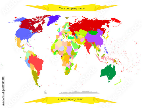 map political abstract of the world