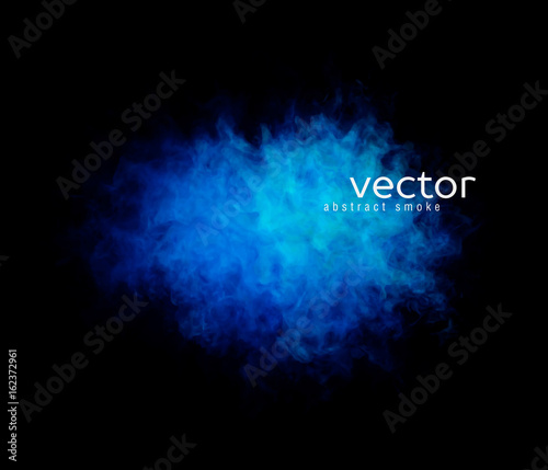 Vector illustration of smoky shape on black background.