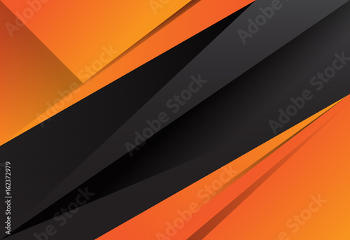 Black and orange abstract layer geometric background