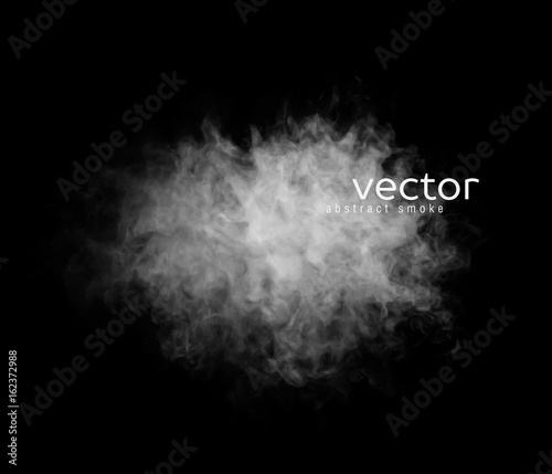 Vector illustration of smoky shape on black background.