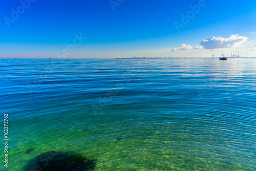 A calm day on Port Phillip Bay  Melbourne  Australia