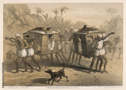Konstfotografi Two Palanquins Meet. Date: circa 1860