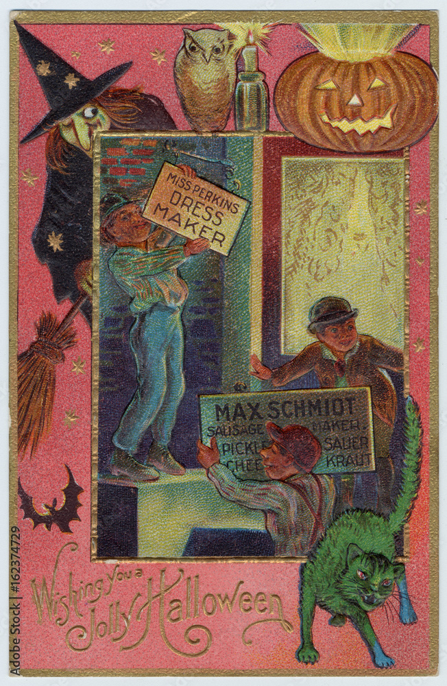 Naklejka premium Customs - Halloween. Date: early 20th century