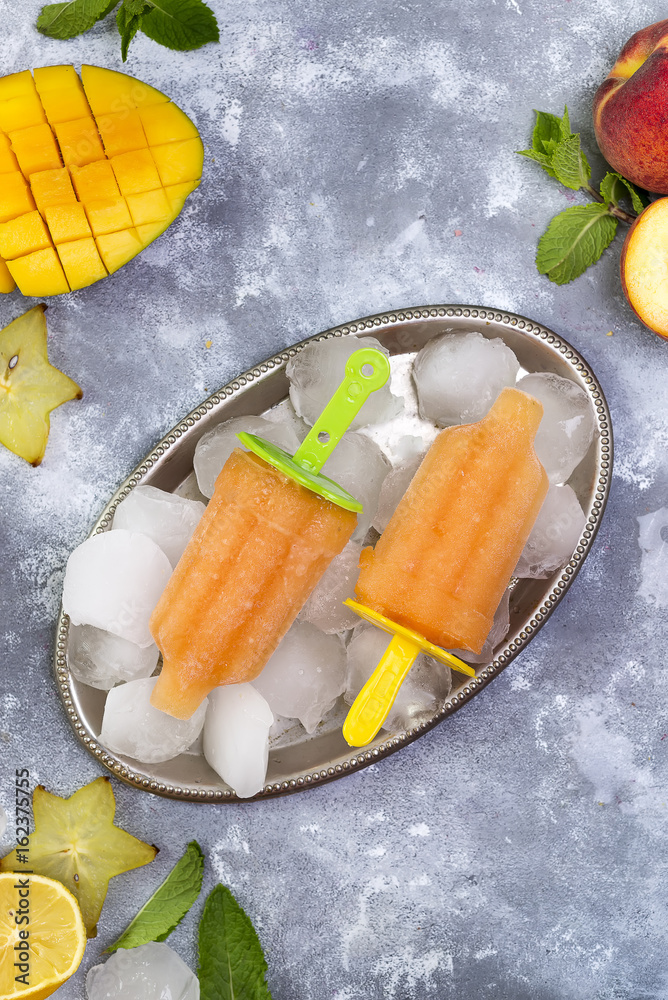 Homemade yellow popsicles Homemade yellow popsicles
