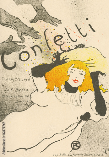 Advert - Lautrec Confetti. Date: circa 1896