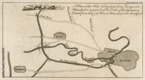 Bridgewater Canal Map. Date: 1766 photo