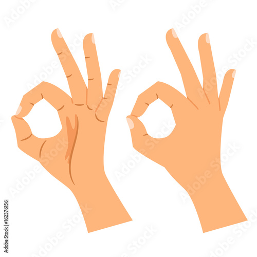 Okay gesture, agree or perfect symbol
