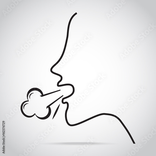 Cough icon. Medical concept illustration
