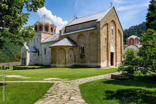 Studenica monastery, 12th-century Serbian orthodox monastery located near city of Kraljevo photo