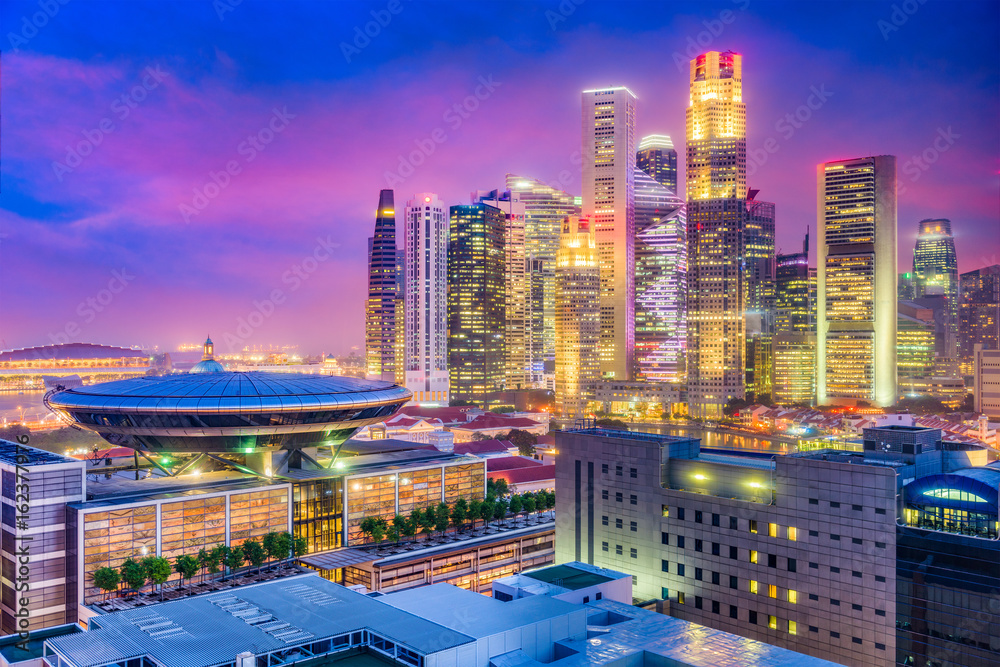Naklejka premium Singapore City Skyline