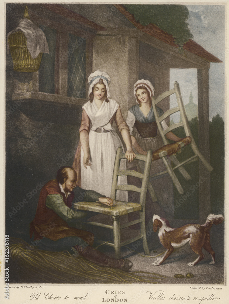 Fototapeta premium Trade - Mending a Chair. Date: 1795