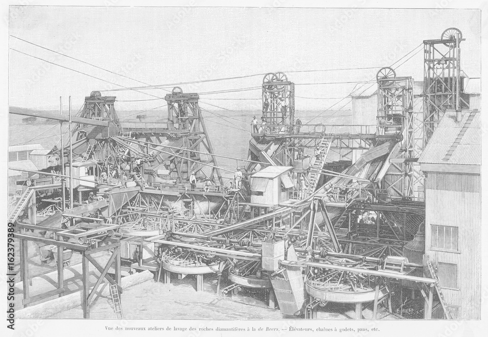 Obraz premium De Beers Diamond Mine. Date: 1897
