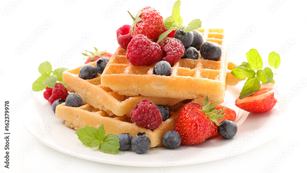 waffle with berries fruits waffle with berries fruits