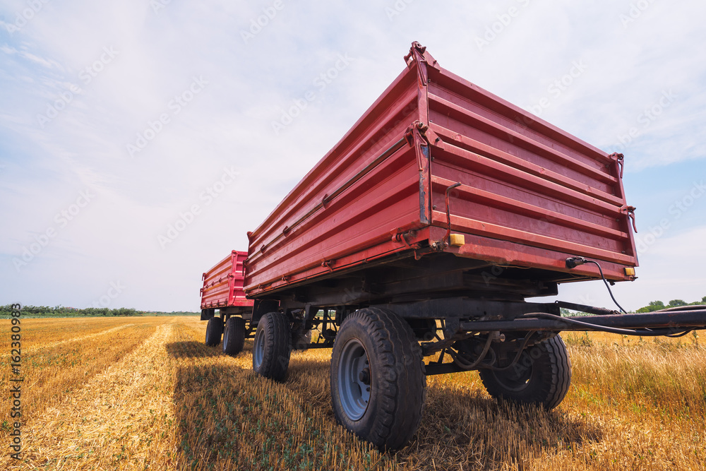 Naklejka premium Agricultural tractor trailer