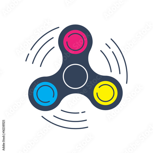 Fidget spinner icon - toy for stress relief and improvement concentration. 