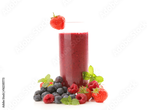 berry smoothie isolated on white background